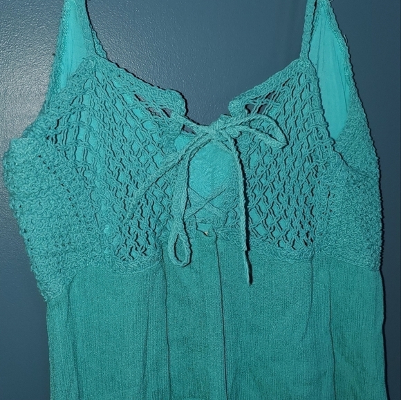 Blue/𝅺Green spaghetti strap tanktop Umgee Small - Picture 5 of 6